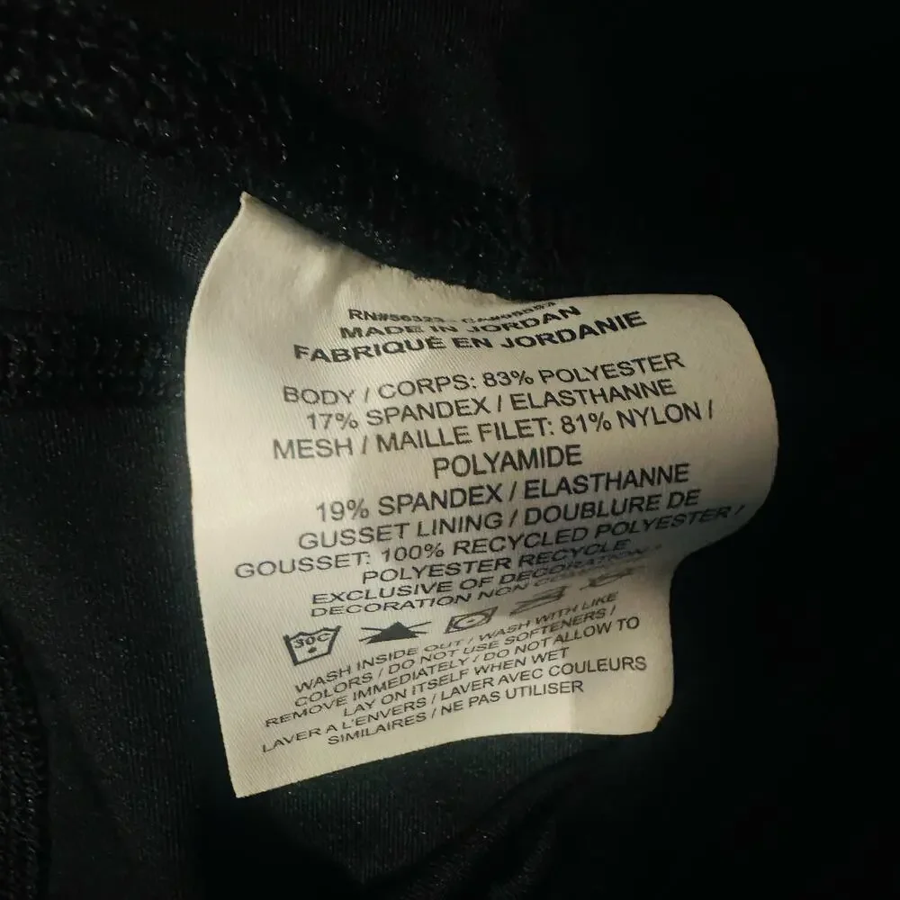 Nike Women's Black Solid Stretch Mid Rise Running Cropped Leggings Medium - Picture 5 of 5